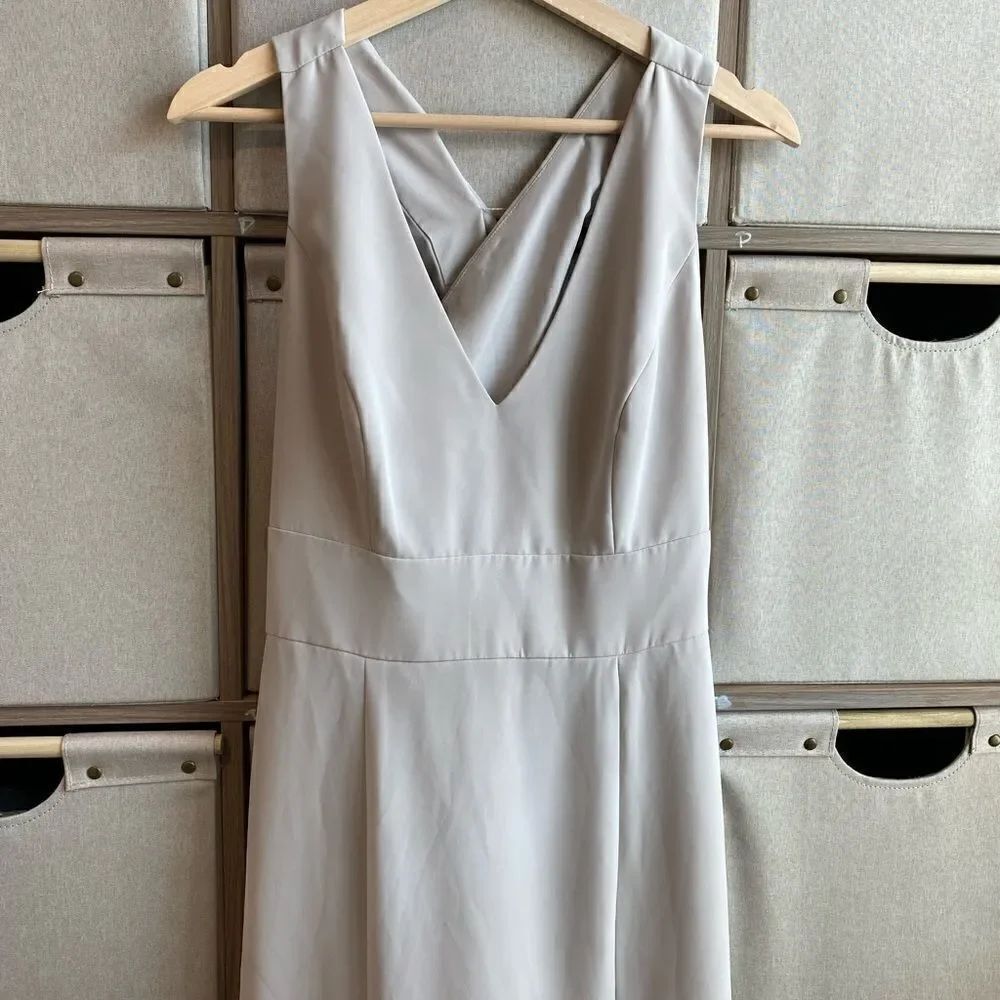 After six light grey maxi formal dress